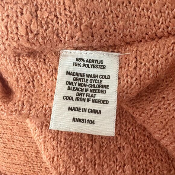 Wonderly Textured Knit Sweater Pastel Coral Slouchy Spring Layering Size XL - Picture 4 of 4